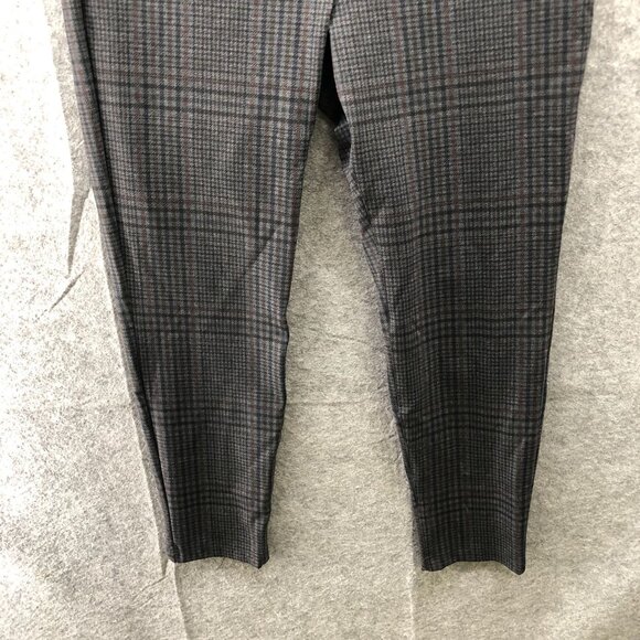 Sanctuary X Anthropologie Ponte Legging Pants Womens XLP Gray Brown Plaid Skinny - Picture 4 of 11